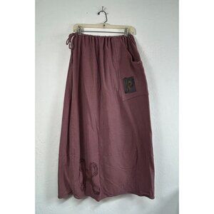 Blue Fish Clothing Women's Hand-Painted Drawstring Waist Maxi Skirt Cotton